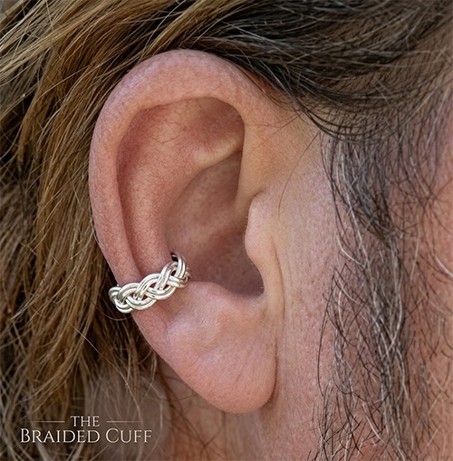 Braided non-piercing ear cuff jewellery