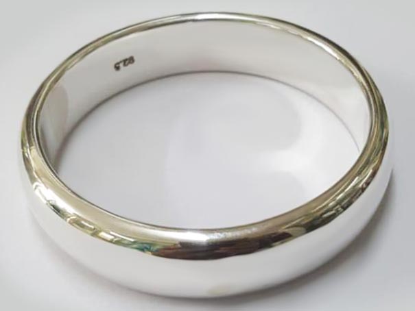 Classic fitted custom-made silver cock ring