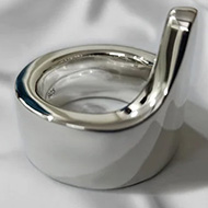 Extra long silver penis ring jewellery by Hidden Delites