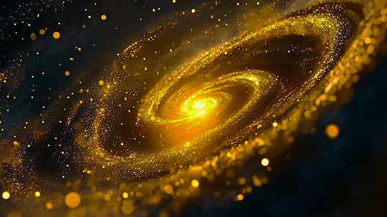 Gold dust representing the cosmic origins and history of gold