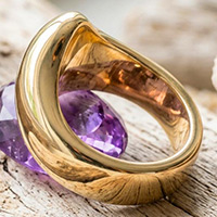 Gold extra weighted glans bump cock ring