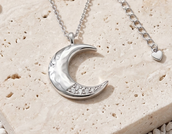 moon crescent silver jewelry