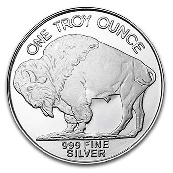One troy ounce of solid silver