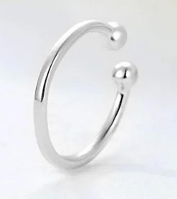 Non-piercing solid silver body ring jewellery
