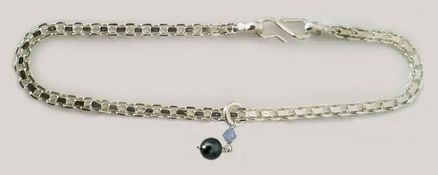 Handcrafted silver ankle chain and anklet jewellery for women