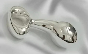 Solid silver anal butt plug men's body jewellery