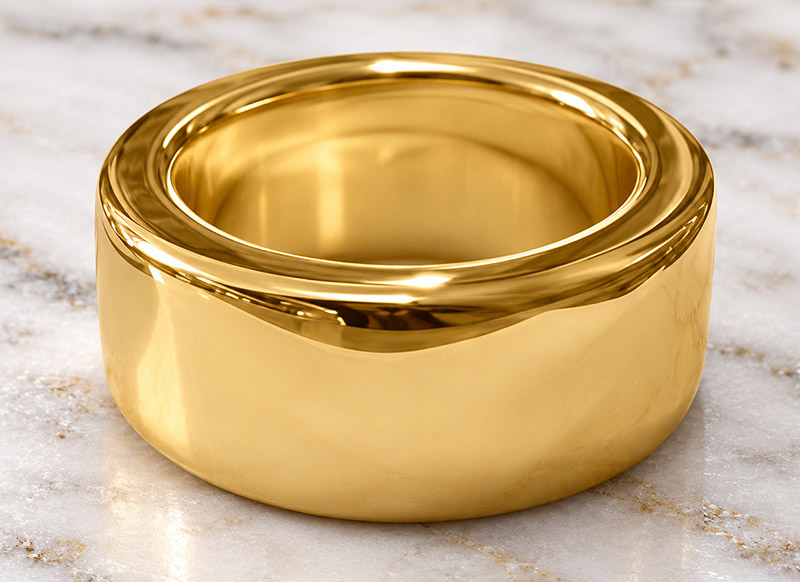 Gold plated extra heavy solid band cock ring
