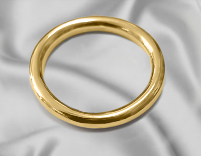 Custom made round gold plated cock ring