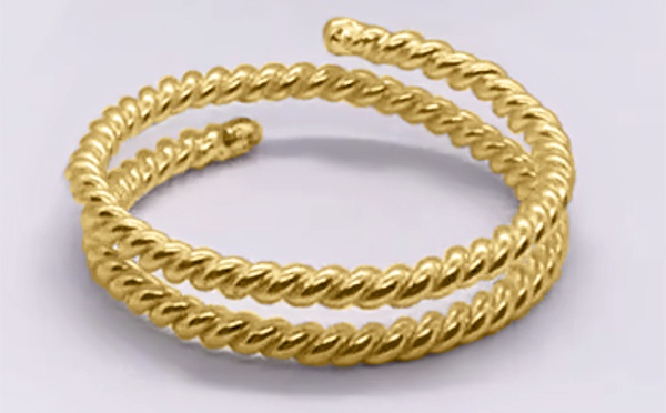 Men's adjustable cock ring jewelry in gold and rose gold plating