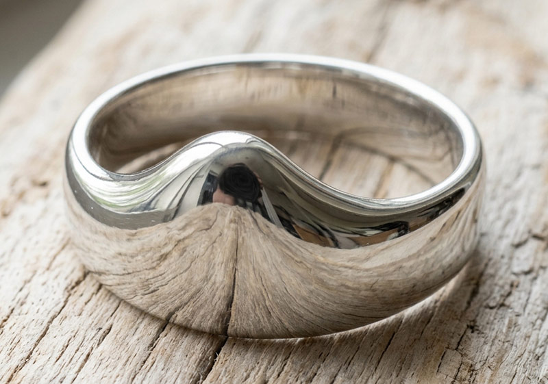 glans cock ring jewelry for men in smooth or hammered finish