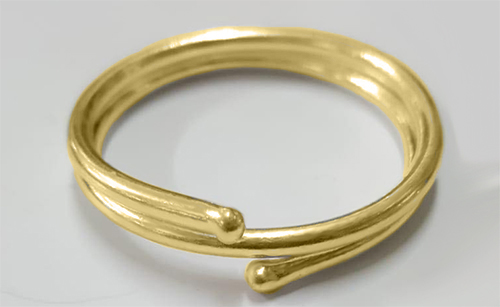 Solid adjustable gold cock ring jewelry for men