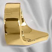 Long V Glans Ring in 24ct gold plating