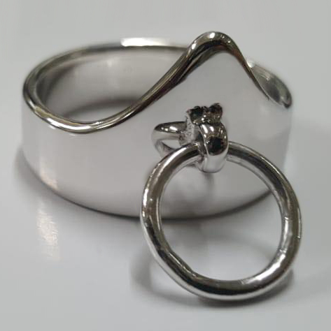Handcrafted silver leash cock ring jewellery