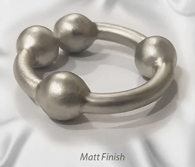 Matt four ball silver glans cock ring jewellery