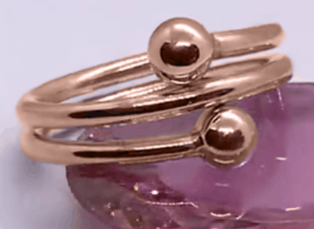 Rose gold double wrap frenulum penis ring