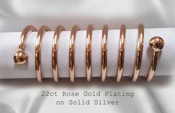 Extra long spiral cock ring in rose gold finish