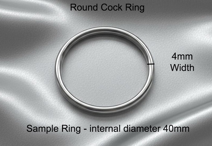 Custom made solid silver round cock ring from Hidden Delites