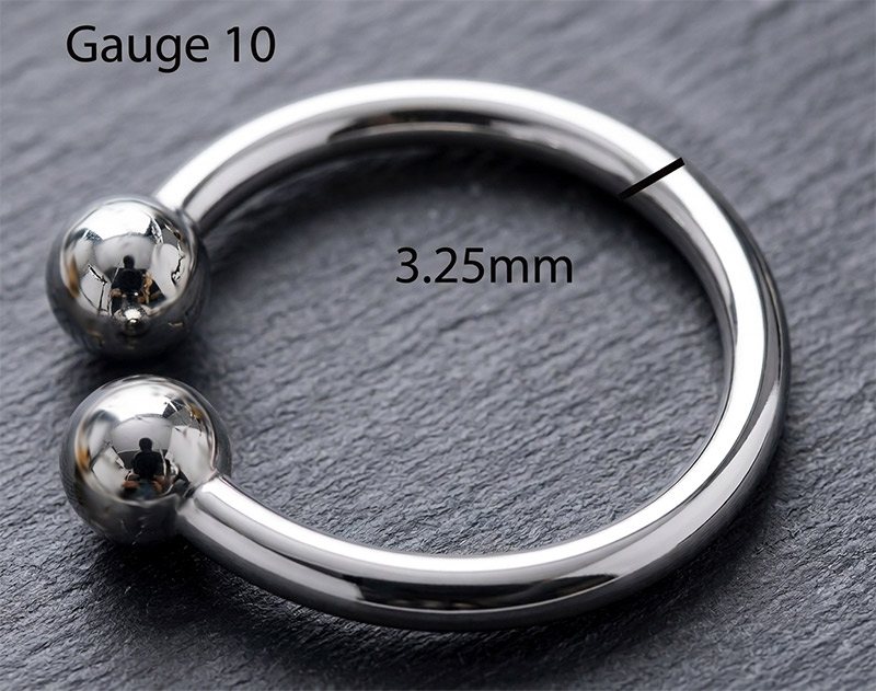 Measurements for Gauge 10 two-ball cock ring