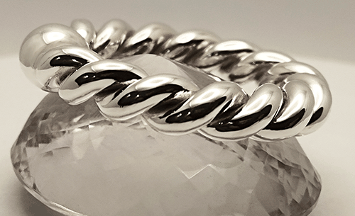 Custom made silver Love Bump cock rings in different sizes