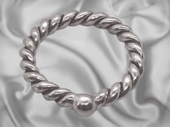 Handcrafted silver Love Bump cock ring jewellery