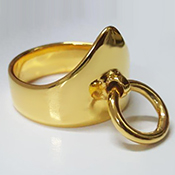 V Glans Ring in 24ct gold plating