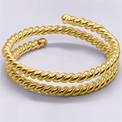 Twisted Adjustable Cock Ring in 24ct gold plating