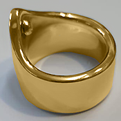 V Glans Cock Ring in 24ct gold plating