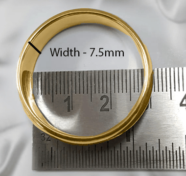 7.5mm width measurement for classic gold cock ring