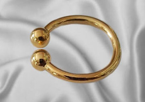 2 ball gold cock ring