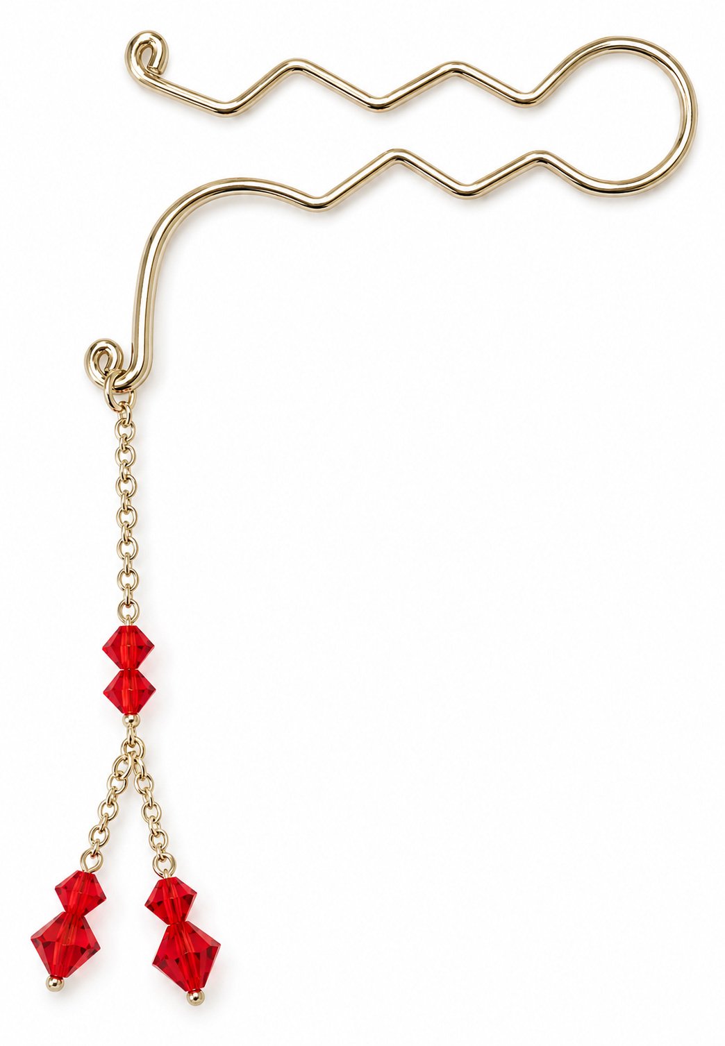 Ruby Swarovski crystal bottom clip jewellery