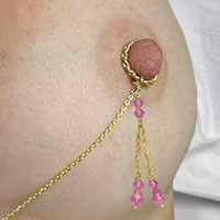 24ct gold plated nipple chain with Swarovski crystal dangles