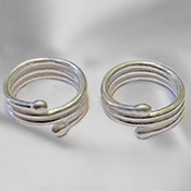 Solid triple wrap non-piercing silver nipple rings