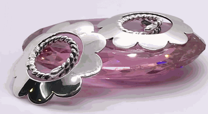 Adjustable non-piercing silver petal nipple shields
